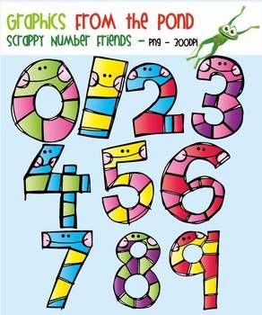 Scrappy friends for teachers. Number clipart teacher
