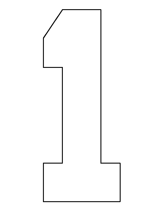number 3 clipart printable stencil