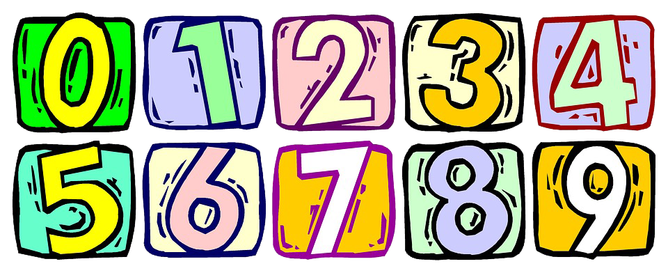Numbers transparent background