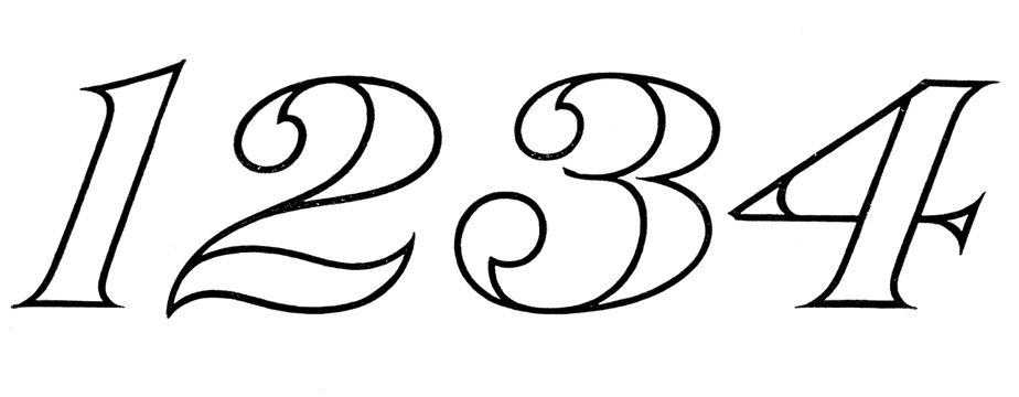 number clipart typography