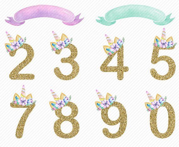 clipart unicorn number