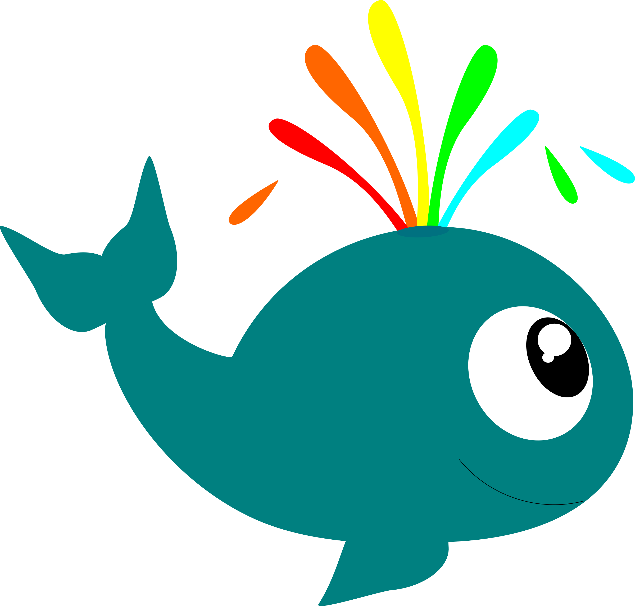 clipart rainbow whale