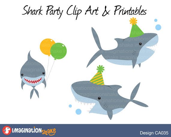 Shark party clip art. Clipart ocean birthday