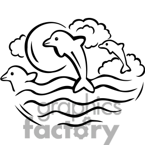 ocean clipart black and white
