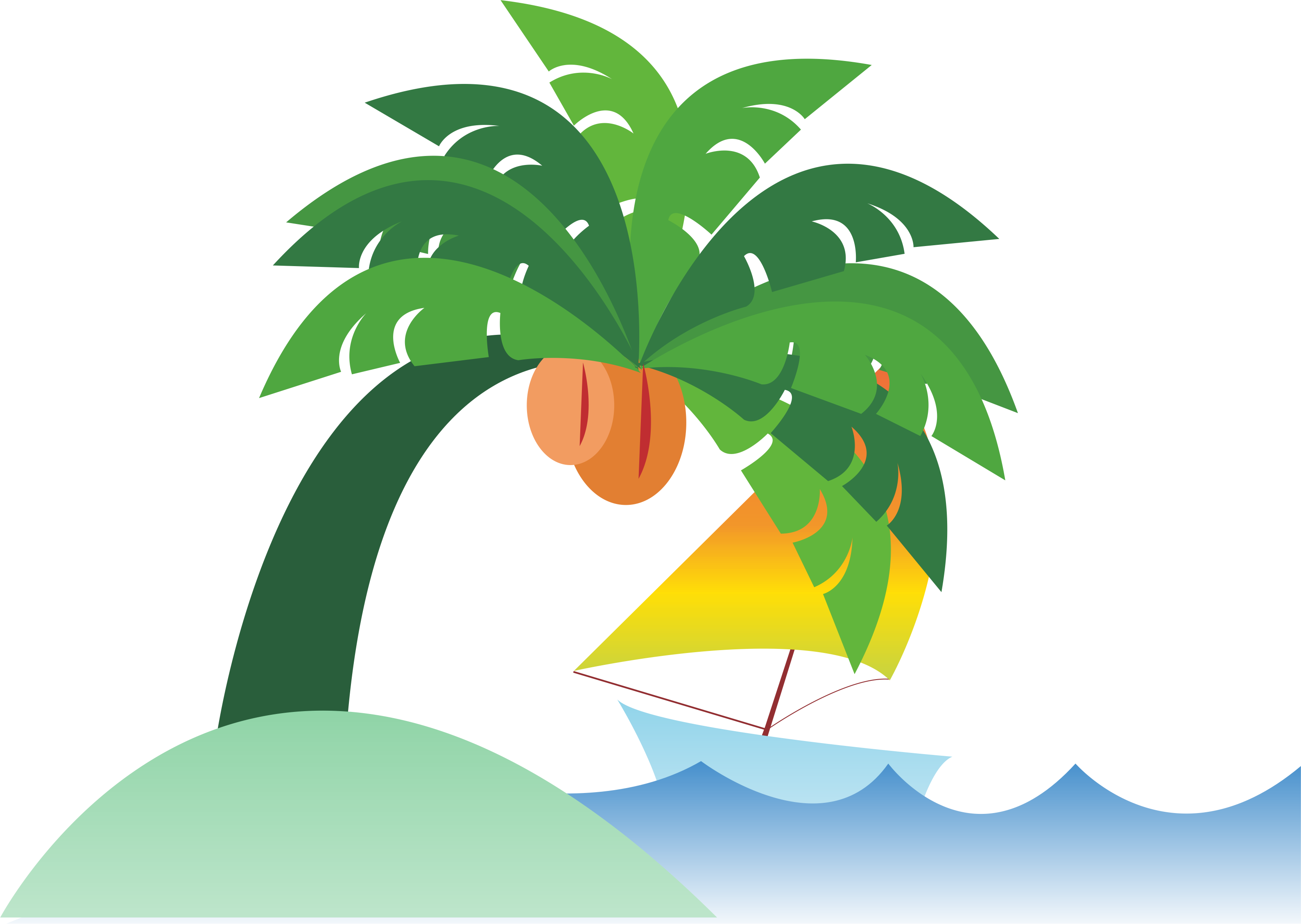 Palm clipart nature design. Sea coconut flat cartoon
