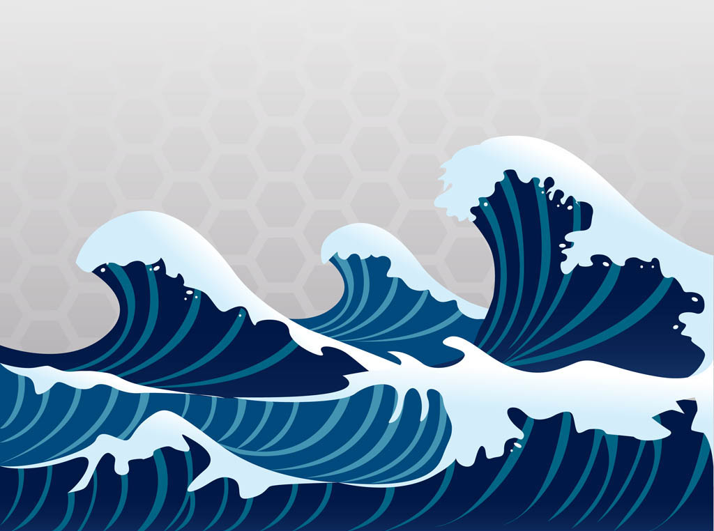 Waves clipart traceable. Free wave vector download