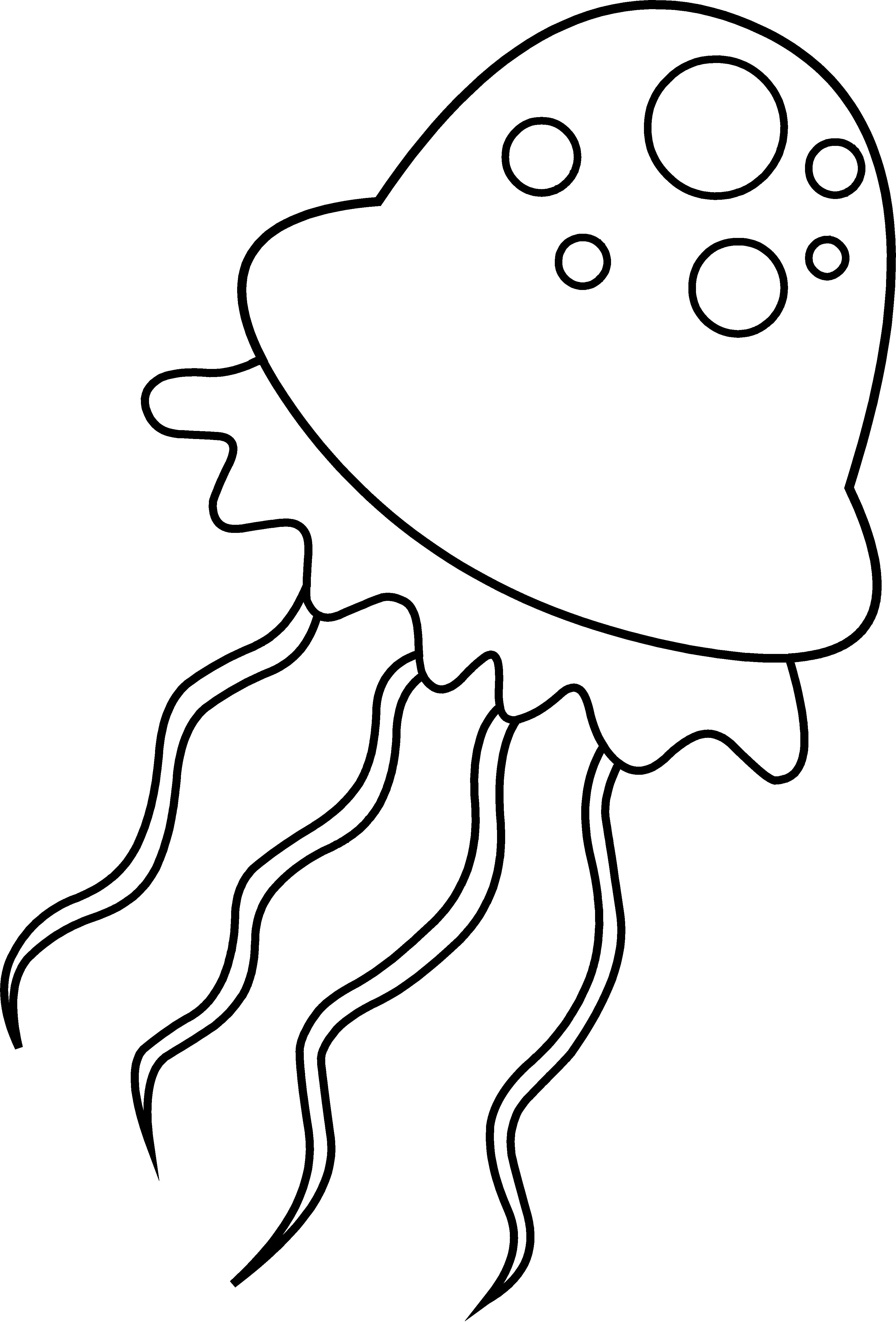 Clipart ocean jellyfish. Coloring page free clip