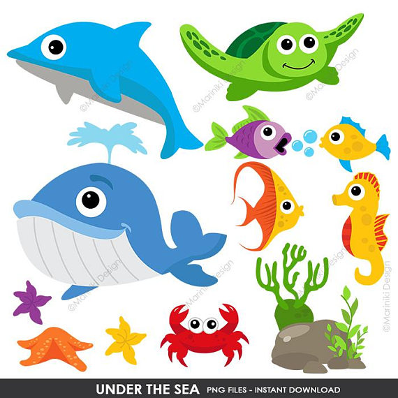 Under the sea animal. Clipart ocean ocea