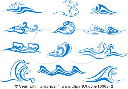 Ocean vector illustration by. Waves clipart royalty free