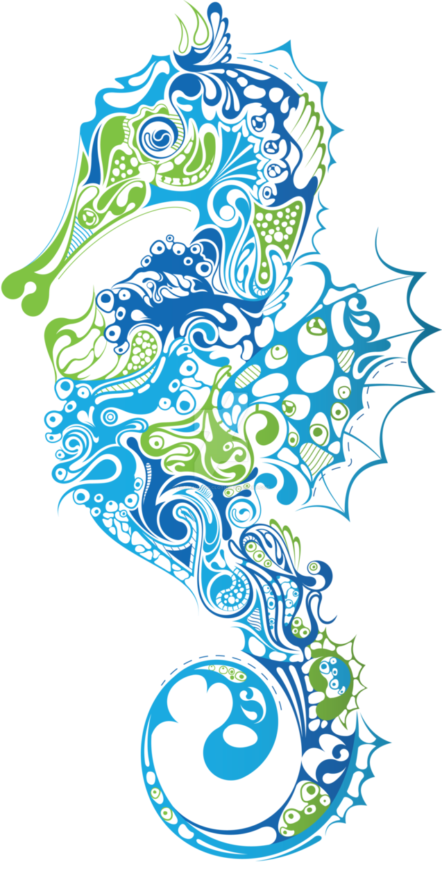 Clipart ocean seahorse. Blue by artbeautifulcloth on