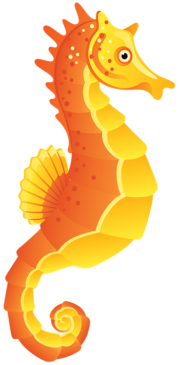 coral clipart yellow seahorse