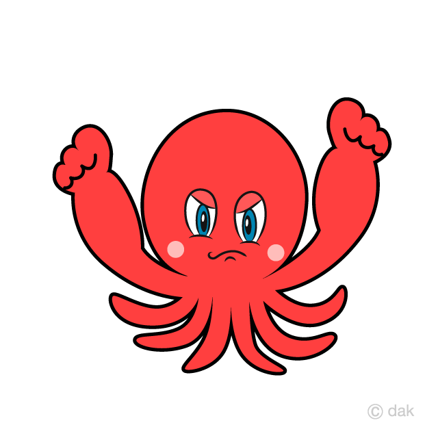 clipart octopus angry