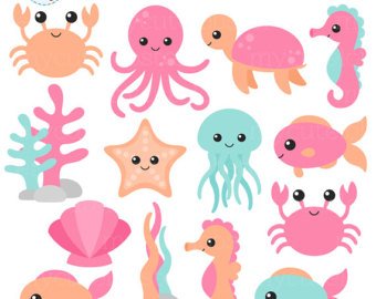 Sea etsy . Clipart octopus aquatic animal