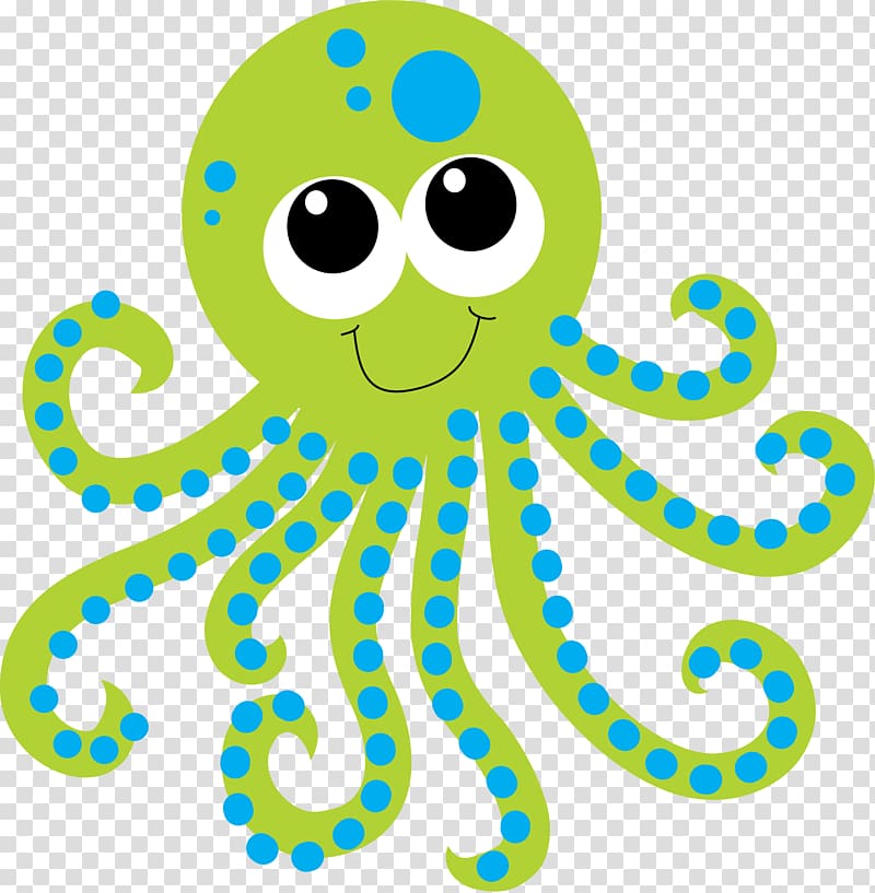 Green and blue deep. Clipart octopus aquatic animal