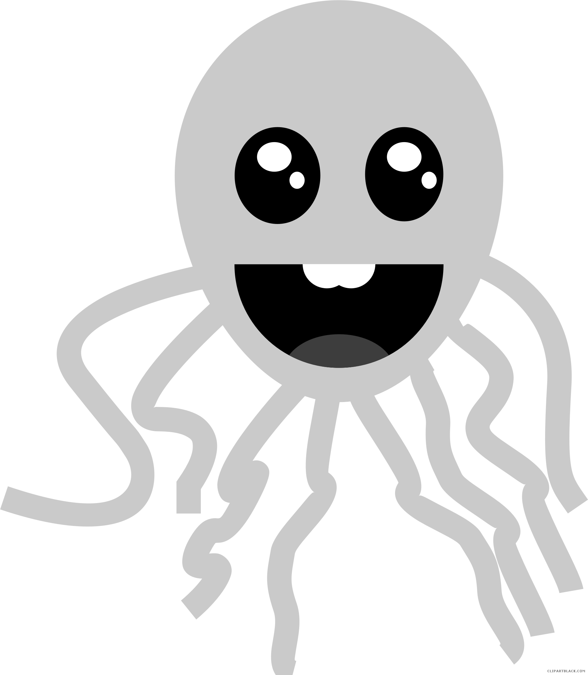 clipart octopus black and white