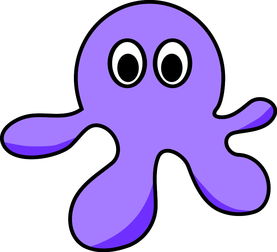clipart octopus black and white
