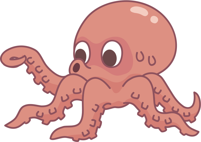 octopus clipart brown