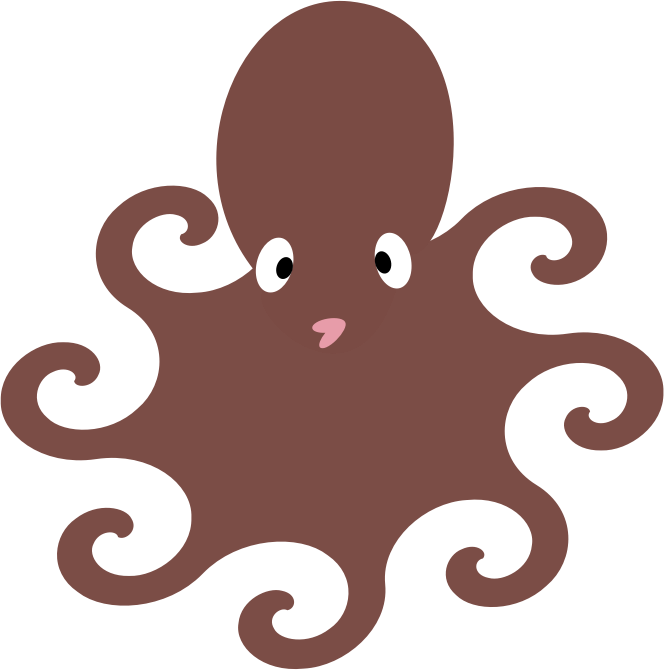 octopus clipart brown