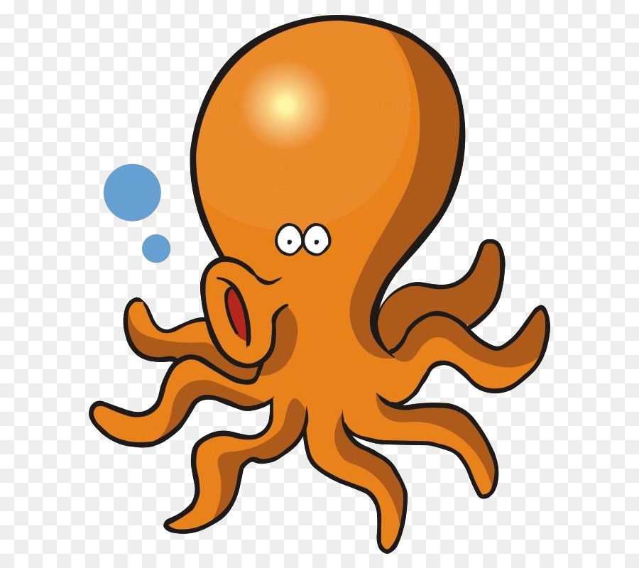 clipart octopus cartoon orange