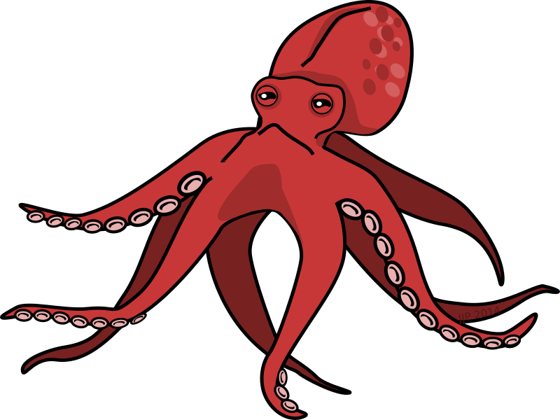Pink octopus medium image. Legs clipart cartoon