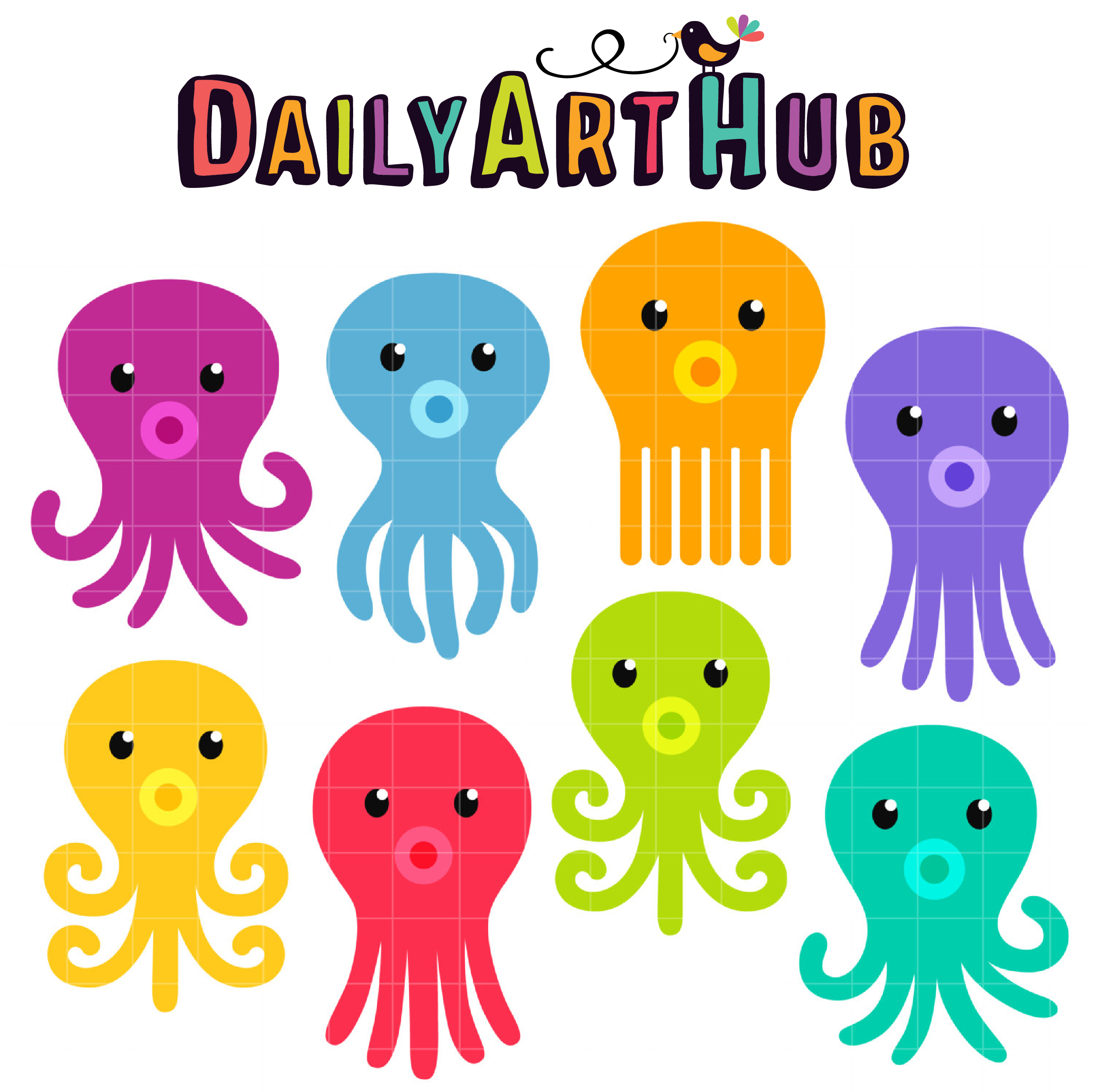 clipart octopus colored
