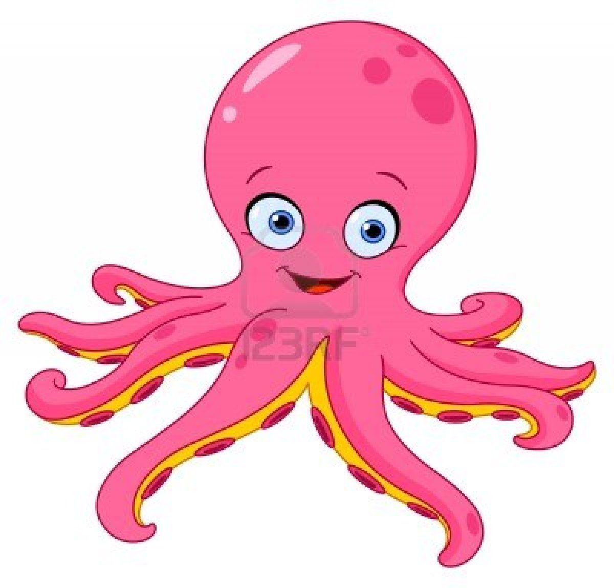 Stock vector octopuses drawing. Clipart octopus cute baby octopus