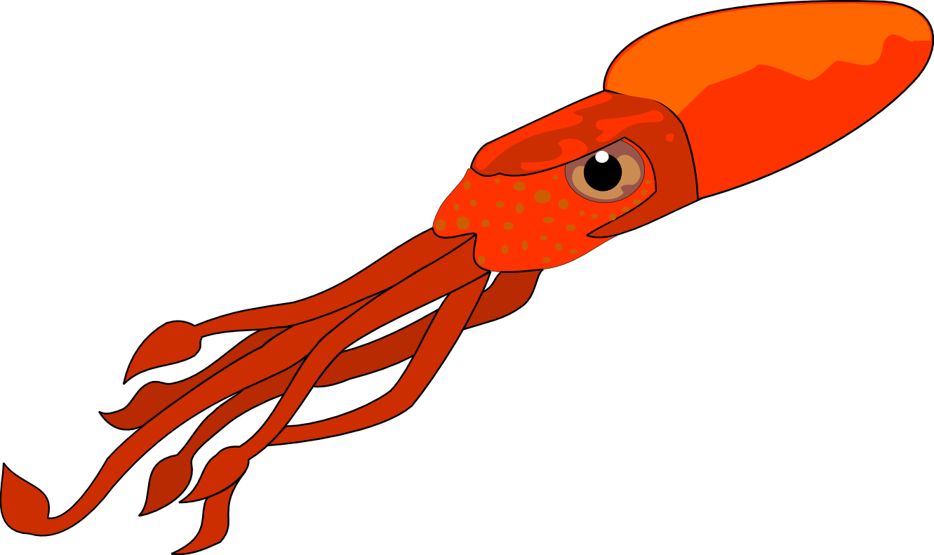 Worm clipart giant. Cartoon squid drawing at