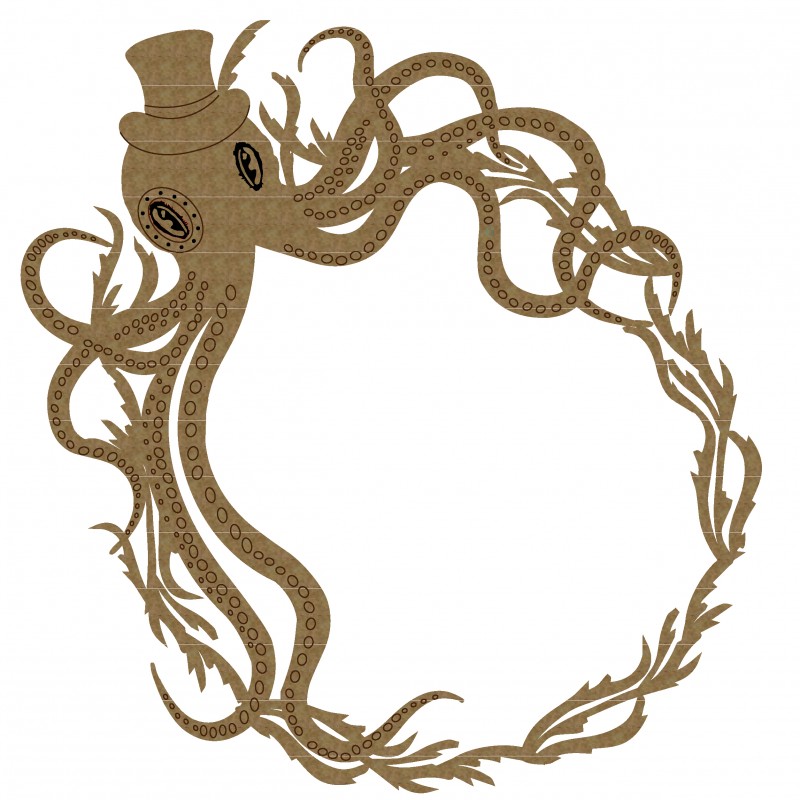 Clipart octopus frame. Steampunk cliparts free download