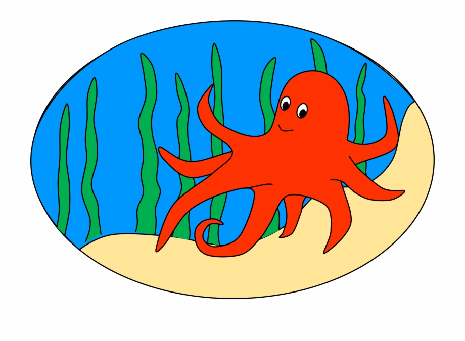 Clipart octopus frame. Oval of orange in