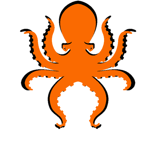 Boo the big tote. Octopus clipart orange