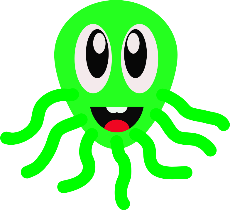 Clipart octopus green octopus. Medium image png 