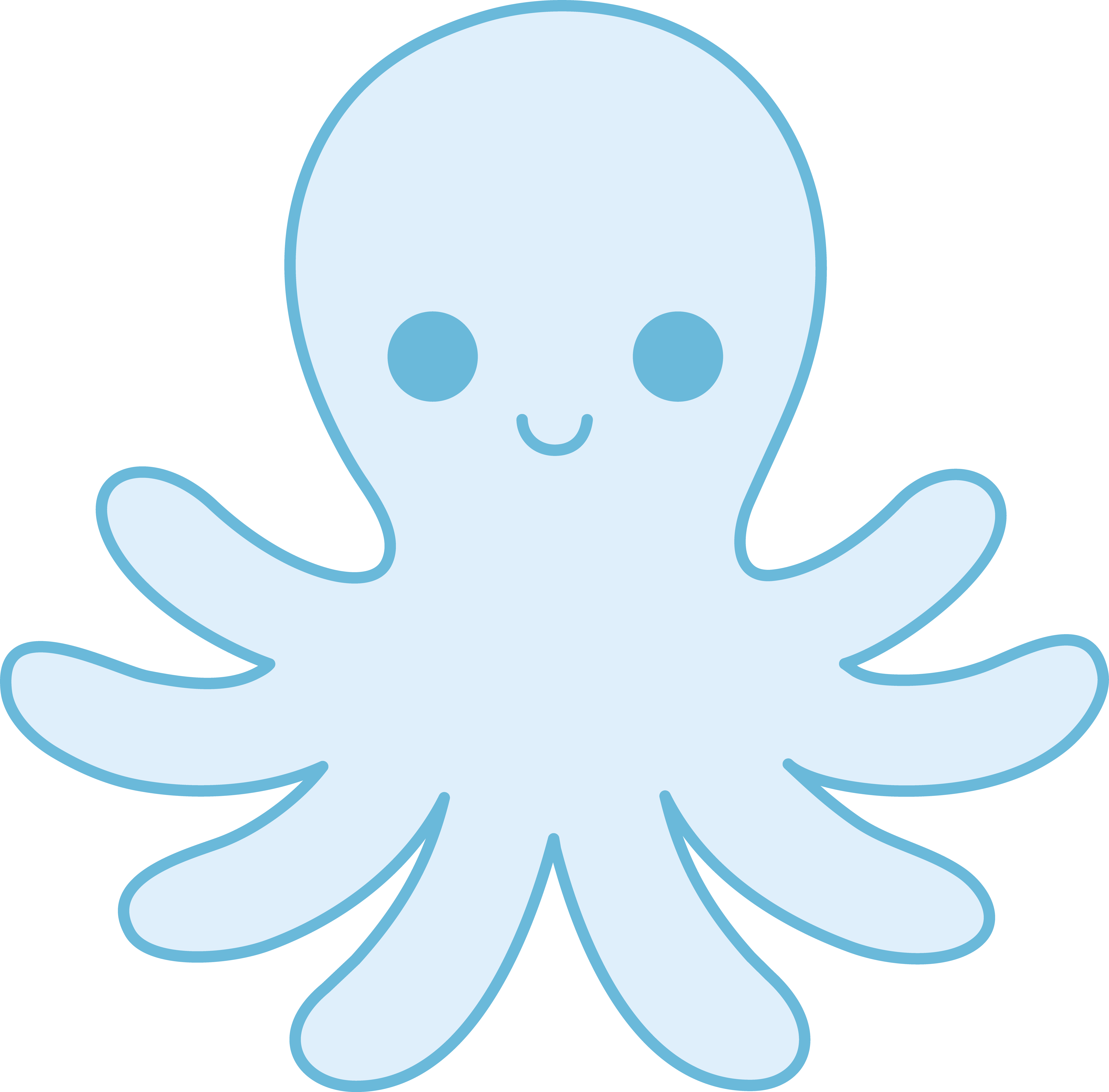 octopus clipart little blue