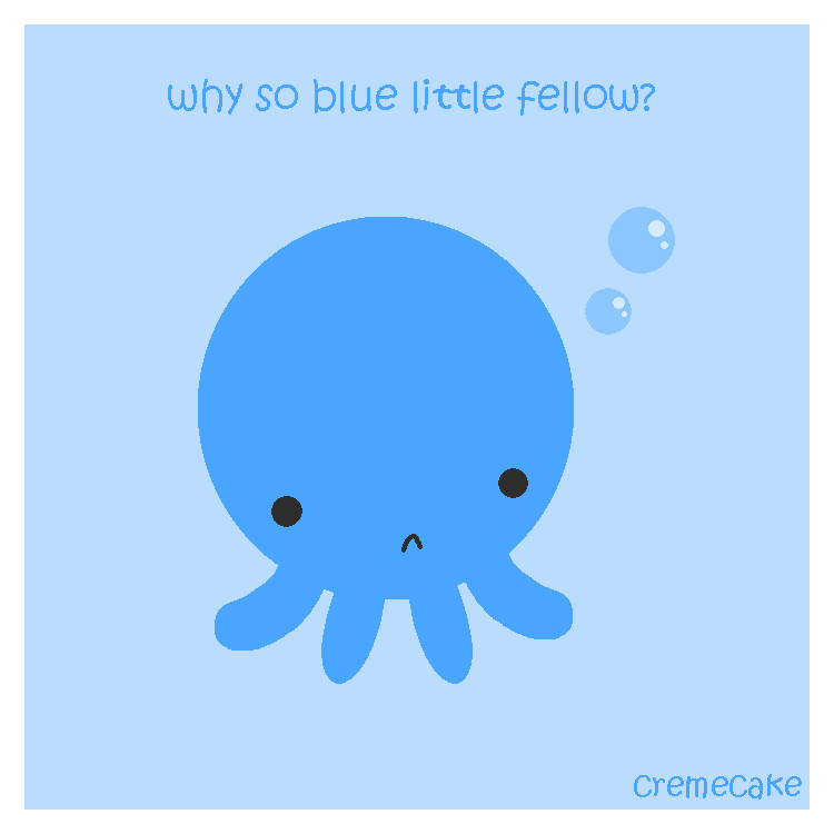 clipart octopus little blue
