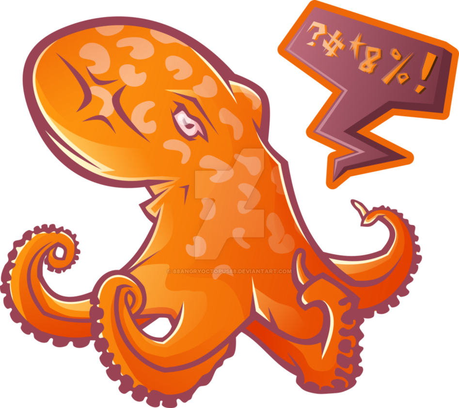 clipart octopus mad