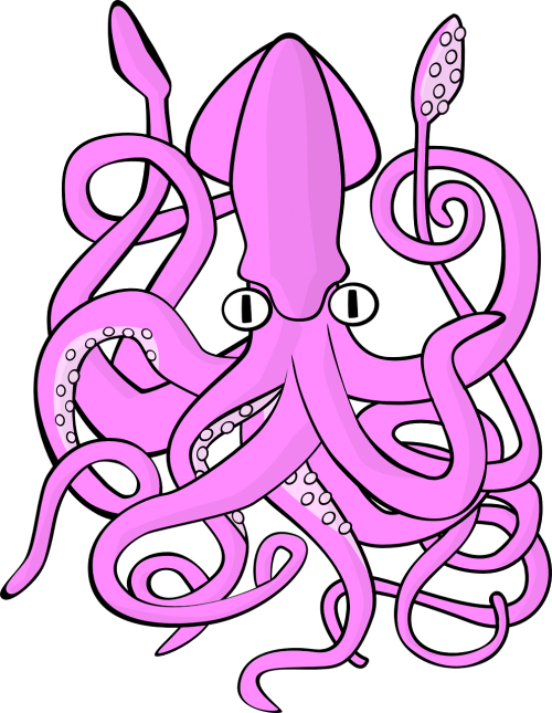 Octopus potatoes mint gourmet. Squid clipart sea life