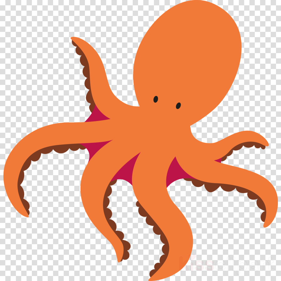 octopus clipart cartoon orange