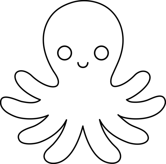 octopus clipart outline