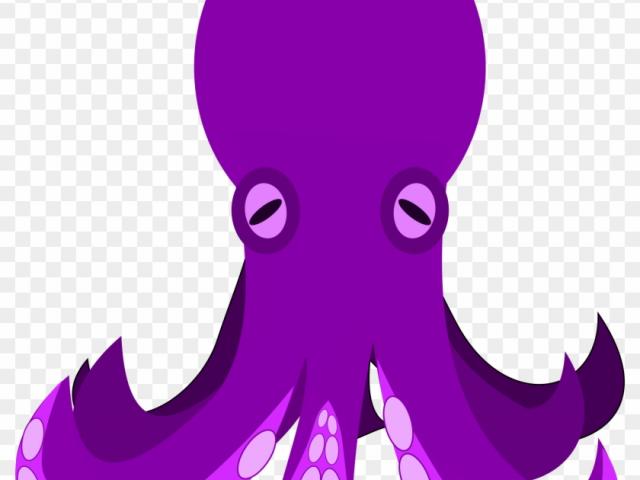 clipart octopus purple crab