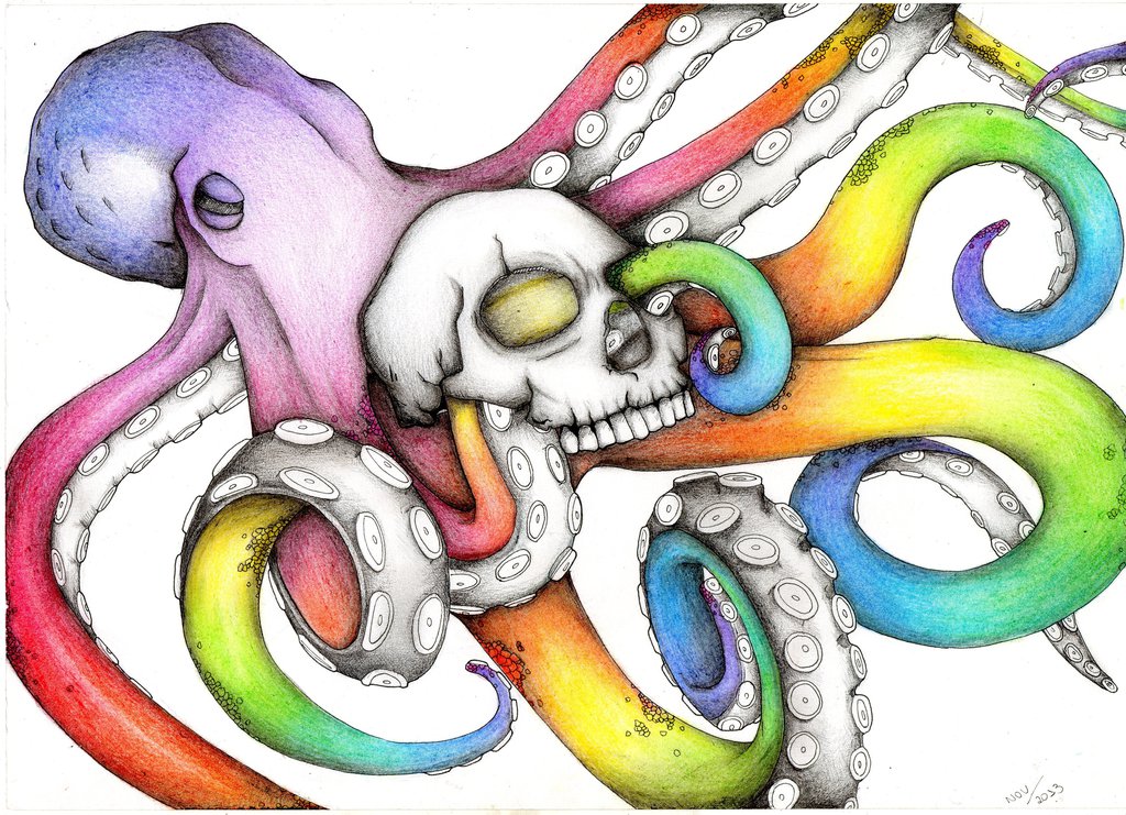 clipart octopus rainbow