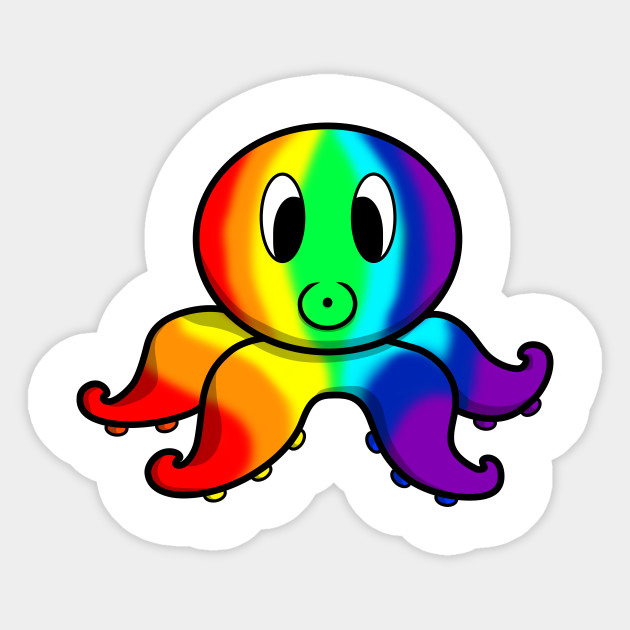 octopus clipart rainbow