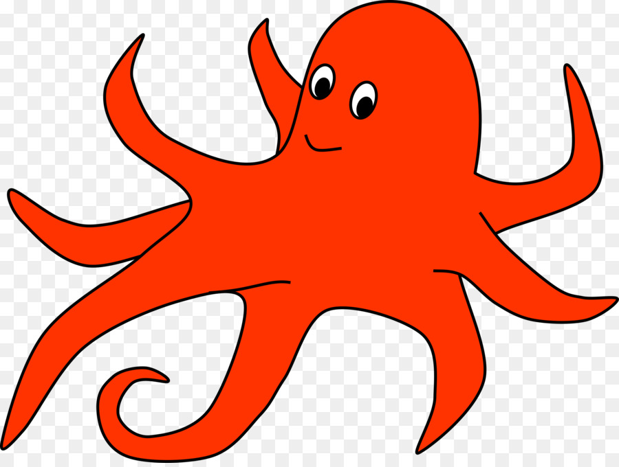 squid clipart orange