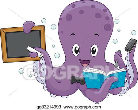 octopus clipart reading