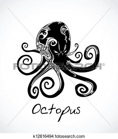 octopus clipart tribal