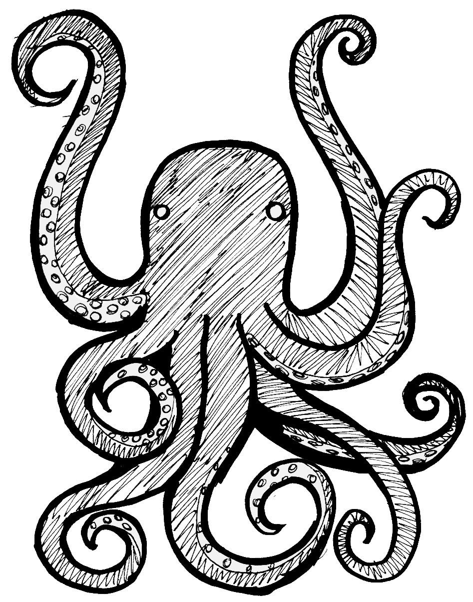 hook clipart octopus drawing