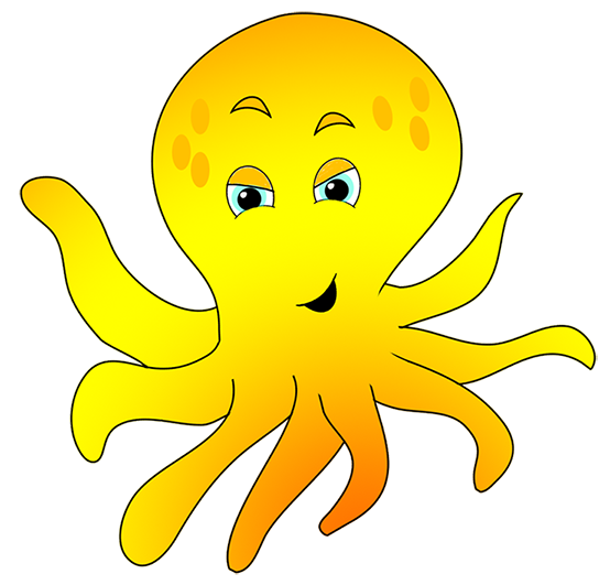 octopus clipart yellow