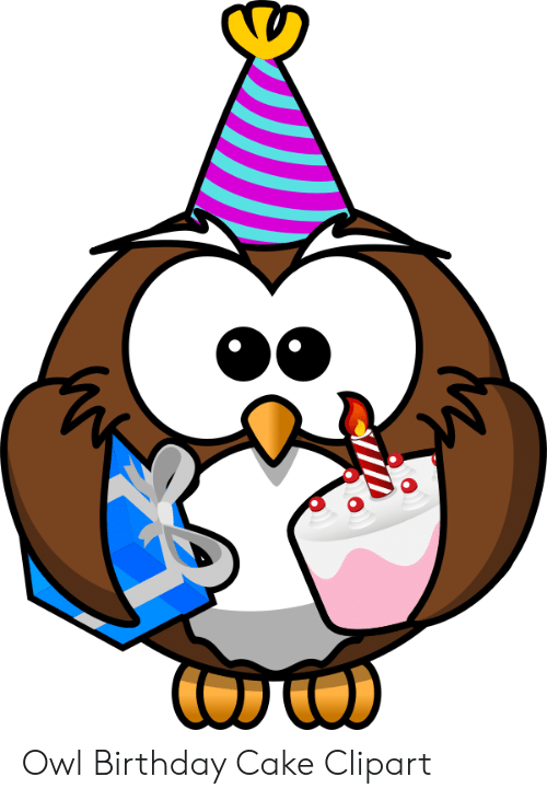 clipart owl birthday cake