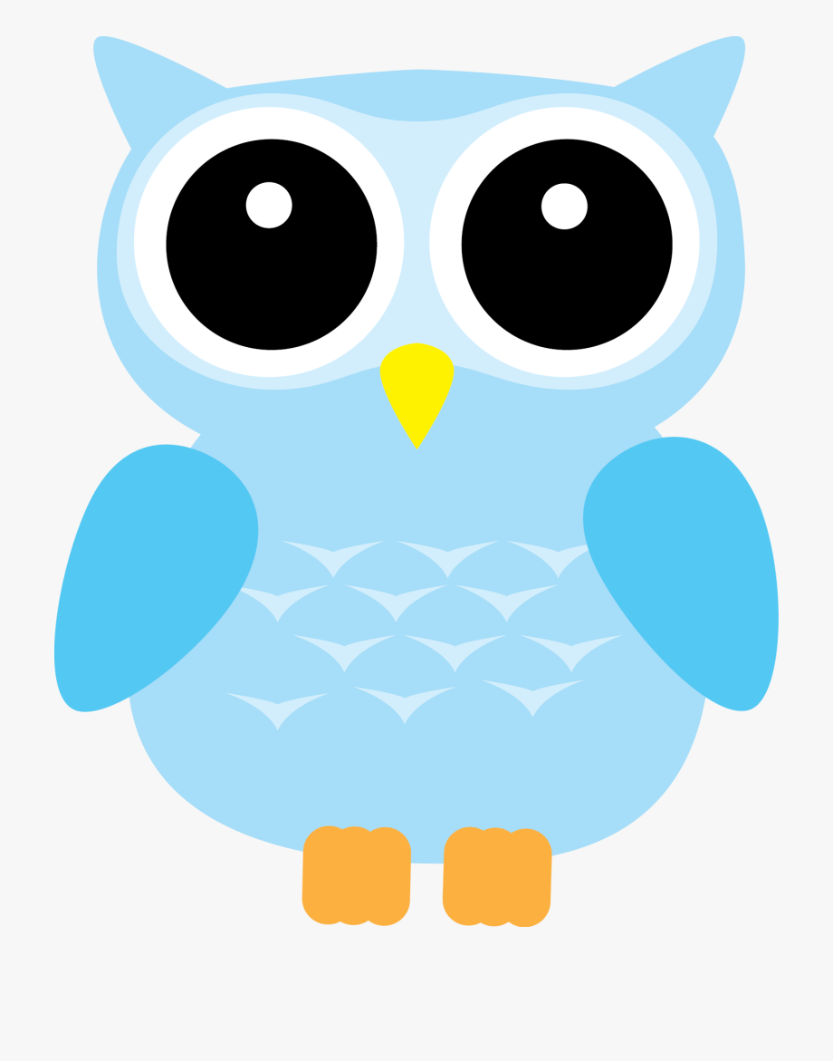 owl clipart blue