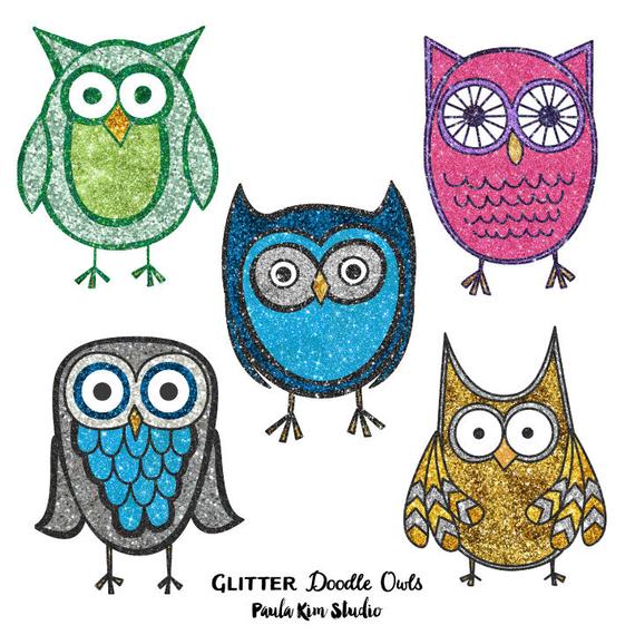 clipart owl glitter