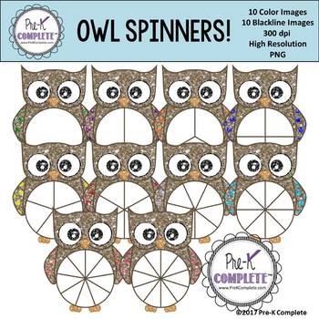 Spinners clip art . Clipart owl glitter