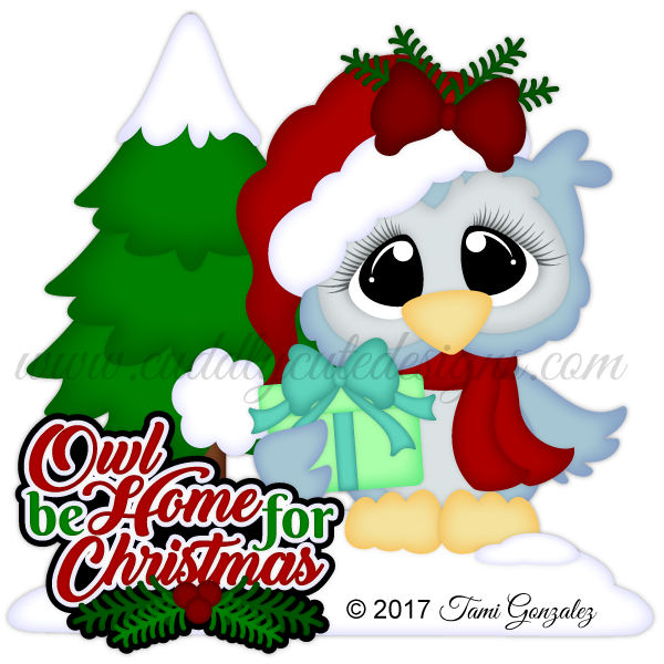 clipart owl merry christmas